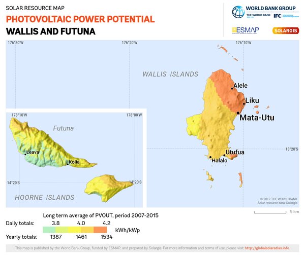 Photovoltaic Electricity Potential, Wallis and Futuna